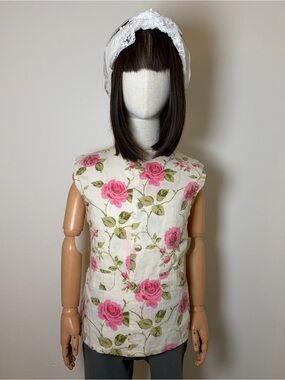 Peaches Girls Floral Sleeveless Top Size 7-8 Yrs